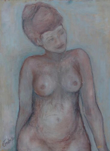 &nbsp;Study in posture 3, Oil & Charcoal on canvas